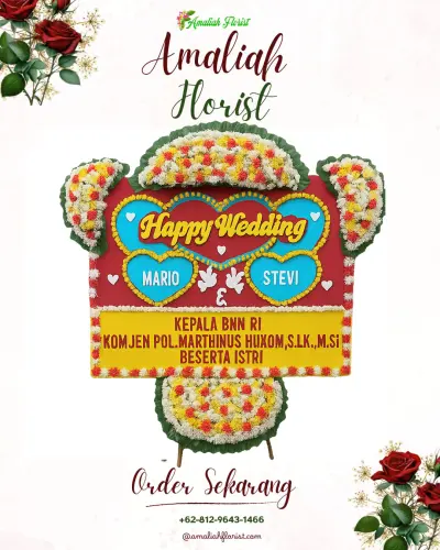 Karangan Papan Bunga Pernikahan di Cigondewah Kidul